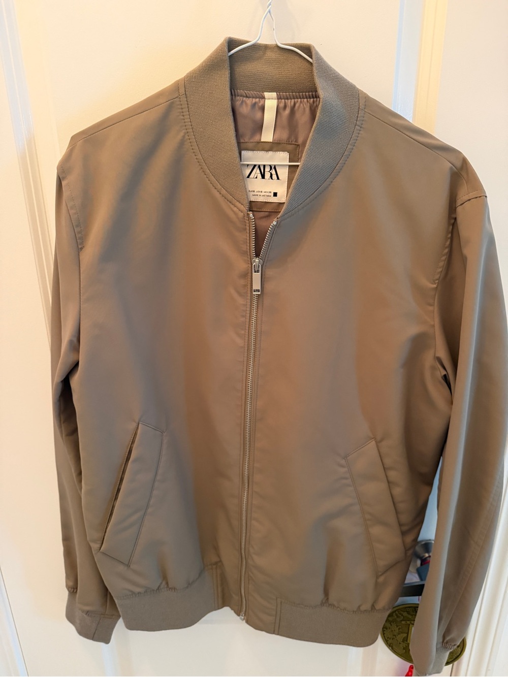 ZARA Men's Taupe Light Brown Bomber Jacket